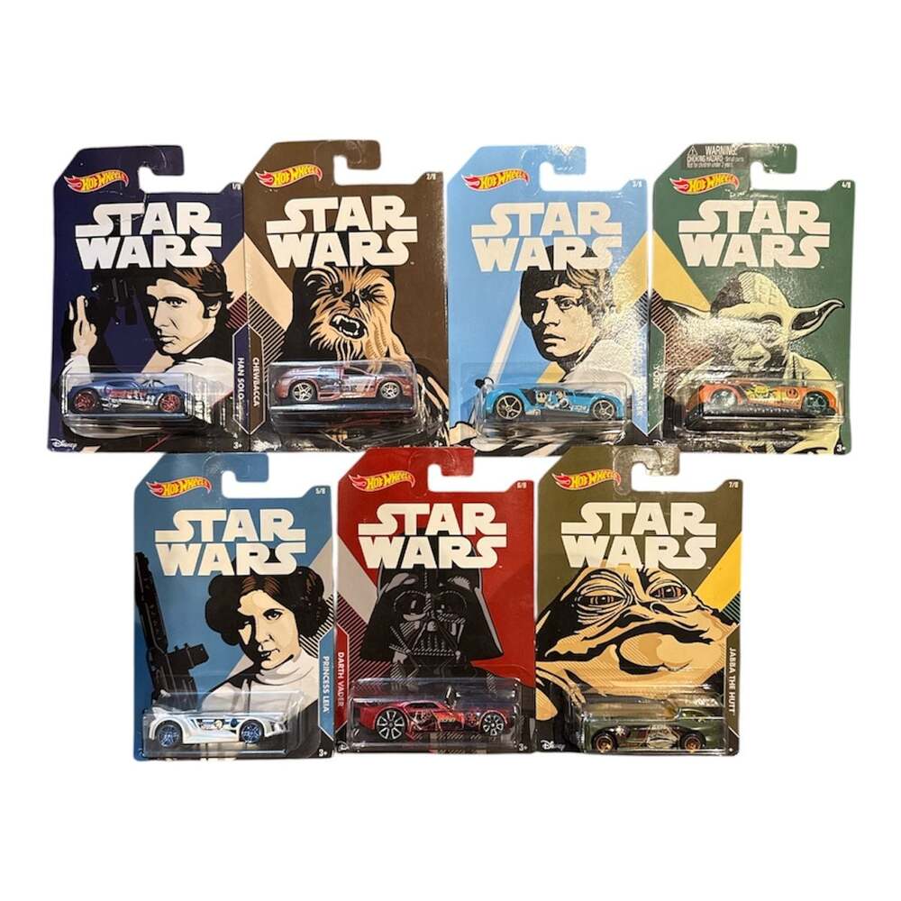 Hot Wheels Star Wars 2017 Character Car Series Set of 7 Lot
